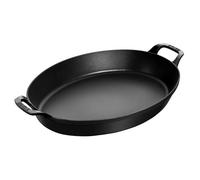 STAUB Plat Empilable en Fonte, Ovale, Ø 37 cm, 3,70 L, Noir Mat