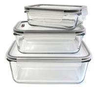 Plat Récipients Pyrex Verre Four Couvercle Clips Fermeture Boite Conservation Alimentaire Résistante[Ji131]