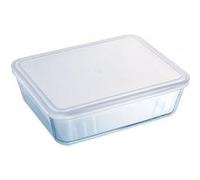 Boîte de conservation rectangulaire - PYREX - 1451007 - Couvercle en plastique - Verre borosilicate - 27 x 22 cm