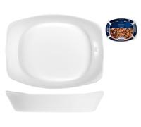 Plat Rectangulaire Arc Sans Poignées, 37x28 Cm Blanc