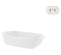 Plat Rectangulaire Blanc De 22X14 Cm Avec Poignées