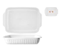 Plat Rectangulaire Blanc De 36X24 Cm Avec Poignées