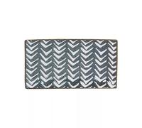 Plat rectangulaire cake 29x16 Penjab brun n°1 Fleurs