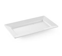 Plat rectangulaire en mélamine 36 x 20,5 cm, hauteur 3,8 cm, blanc - Hendi 56150