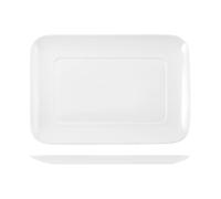 Plat Rectangulaire En Porcelaine, 23x16,5 Cm, Blanc H&H