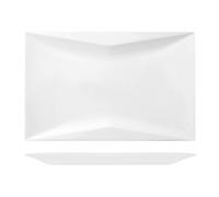 Plat Rectangulaire En Porcelaine, 31,5x21 Cm, Blanc H&H