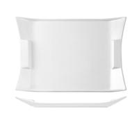 Plat Rectangulaire En Porcelaine, 35,5x25 Cm, Blanc H&H