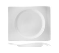 Plat Rectangulaire En Porcelaine, 35x27 Cm, Blanc H&H