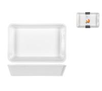 Plat Rectangulaire En Porcelaine Blanche 30x20x6 H H&H