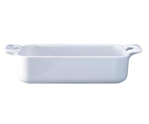 Plat rectangulaire en porcelaine blanche à poignées Belle Cuisine petit modèle 1