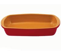 Plat rectangulaire en terre cuite pour gratins et lasagnes - Colì Maioliche e Terrecotte depuis 1650 (Rouge, 32x18 cm)