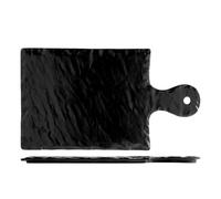 Plat Rectangulaire H&H Ardoise Porcelaine Noir C/Poignée Cm19X28