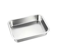 Plat Rectangulaire Inox Bac Gastro Profond pour Buffet Restauration Four et Litiere Chat Argent Taille 32x22x10 cm