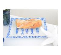 Plat rectangulaire poisson bleu - lot de 6