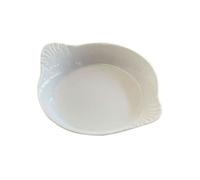 Plat rond à oreilles - GIRARD - 12.5 x 15.5 cm - blanc