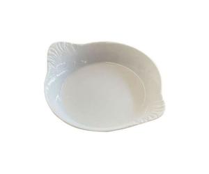 Plat rond à oreilles - GIRARD - 12.5 x 15.5 cm - blanc