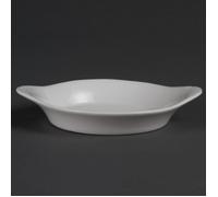 Plat rond à oreilles - OLYMPIA - 156 x 126 mm - Porcelaine - Blanc - Pack 6