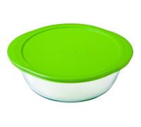 Plat rond en verre avec couvercle Pyrex Cook&Store 20x18 cm - Transparent - Blanc