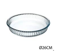 Paris Prix – Plat à tarte en verre rond Secret de gourmet 26 cm transparent