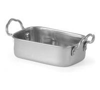 HENDI Petit plat à rôtir avec poignées, plat à four, plaque de cuisson, bac, récipient de présentation et pour servir des apéritifs et des nourritures telles que des salades, 196x94x(H) 70mm, inox