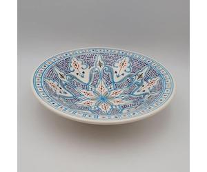 Plat Tebsi Marocain turquoise - D 37 cm