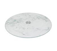 5five Plateau tournant en verre effet marbre 31 cm Blanc