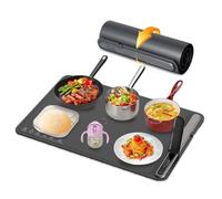Plata 2.0 CELOX - Plaque Chauffante 500W, Enroulable & Portable, 6 Positions de 60 à120°C, Silicone Flexible - Utilisable sur Minuterie, ne se Rallume pas Automatiquement, 60x40cm + Sac.