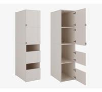 PLATAN ROOM Beatrice - Armoire haute de salle de bain - 187 x 45 x 65 cm - Armoire à linge - Armoire pour la salle de bain (cachemire, 45 cm de large)