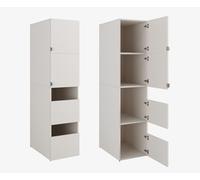 PLATAN ROOM Beatrice Armoire haute de salle de bain, 187 x 45 x 65 cm, meuble à linge, étagère de salle de bain, blanche, largeur 45 cm