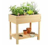 Plate-bande surélevée/jardinière avec 4 compartiments en bois 80 cm × 60 cm × 80 cm (L x l x h)