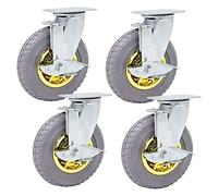 Plate Casters Swivel Plate Castors Wheels,Heavy Duty Furniture Caster,Moving Caster Wheels with,360 Degree No Noise Wheels,for Industrial Table Cabinet Shelves Castors Casters (Size : 2(200mm/8in)