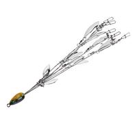 Plate-Forme d'appât de Pêche Parapluie, Plate-Forme Parapluie avec émeute à 12 Parapluies à Lame à Pêche à Pêche Multipliée et à Appâts Rigs 5 Armes Gréement de Parapluie avec émeute (Bleu d'encre)