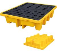 Plate-forme de confinement anti-fuite, plateau en plastique robuste pour barils de pétrole, conteneur de palette prêt pour chariot élévateur, idéal pour le stockage de garage et de sous-sol