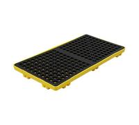 Plate-forme de confinement des déversements de tambour d'huile avec poches de drainage et accès au chariot élévateur, bac de peinture industrielle empilable, plateau d'expédition amovible (49 x 35 x