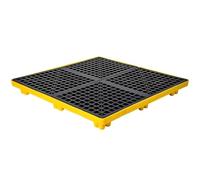 Plate-forme de confinement des déversements, palette modulaire de déversement avec drainage et râpe, plateau empilable pour usage industriel intensif, capacité de charge de 50 à 4 000 kg