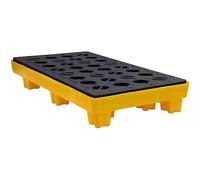 Plate-forme de confinement des déversements, palette modulaire de déversement avec drainage et râpe, plateau empilable pour usage industriel intensif, capacité de charge de 50 à 4 000 kg