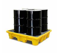 Plate-forme de confinement des déversements, plateau de palette modulaire, construction en polyéthylène, poches de drainage et de chariot élévateur, capacité de charge élevée
