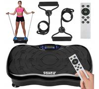 Plate-forme de fitness LCD pour l'entraînement des vibrations avec des accessoires jusqu'à 150 kg de noir