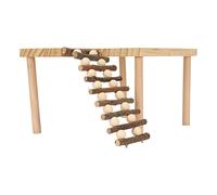 Plate-Forme de Hamster avec échelle, Hamster en Bois Grimpant à Plate-Forme de Jeu avec Rampe pour écureuil Gerbil Chinchilla Petits Animaux, Nature Séchage à Haute Température