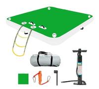 Plate-forme de quai flottante gonflable, tapis d'eau avec échelle amovible, surface antidérapante, pompe à air incluse pour piscine et plage