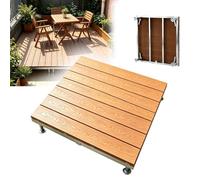 Plate-forme de Terrasse en Bois Surélevée Emboîtement Avec Plots Réglables | Plateforme De Terrasse Surélevée Modulable pour Terrasse Pelouse Jardin(Yellow,100cm/39.4in)