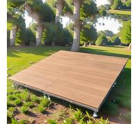 Plate-forme de terrasse extérieure, plate-forme flottante modulaire 84x84cm for petite cour arrière, terrasse en Composite, extérieure de bricolage(Teak color)