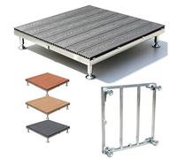 Plate-forme de Terrasse Modulaire 84 X 84 cm, Kit de Terrasse Flottante | Plateforme de Terrasse Surélevée, Bois Composite, Antidérapant Imperméable, pour Patio, Jardin Et Balcon(Gray,33x33x12in)
