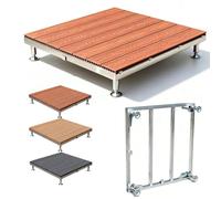 Plate-forme de Terrasse Modulaire 84 X 84 cm, Kit de Terrasse Flottante | Plateforme de Terrasse Surélevée, Bois Composite, Antidérapant Imperméable, pour Patio, Jardin Et Balcon(Redwood,33x33x16in)