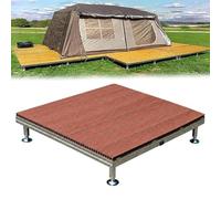 Plate-forme de Terrasse Modulaire 84cm Kit Flottante | Plancher Extérieur Surélevée, Bois Composite, Antidérapant Imperméable, pour Patio Jardin Balcon(Brown,84x84x15cm)
