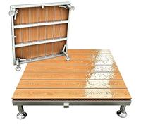 Plate-forme de Terrasse Modulaire 84cm Kit Flottante | Plateforme Surélevé en Bois Composite, Dalles de Sol Antidérapantes et Imperméables, Pieds Réglables(Natural)