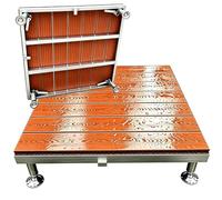 Plate-forme de Terrasse Modulaire 84cm Kit Flottante | Plateforme Surélevé en Bois Composite, Dalles de Sol Antidérapantes et Imperméables, Pieds Réglables(Rouge)
