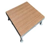 Plate-forme de terrasse modulaire, plate-forme extérieure modulaire en bois for Patio et pelouse, plate-forme de terrasse à hauteur réglable, Kit de porche Portable(Teak color)