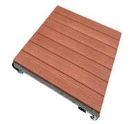 Plate-forme de terrasse modulaire, plate-forme extérieure modulaire en bois for Patio et pelouse, plate-forme de terrasse à hauteur réglable, Kit de porche Portable(Redwood color)