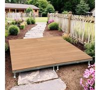 Plate-forme De Terrasse Réglable Toutes Saisons, Plancher Surélevé En Composite Bois-plastique Durable For Patio, Cour, Balcon, Installation Facile(Teak color)